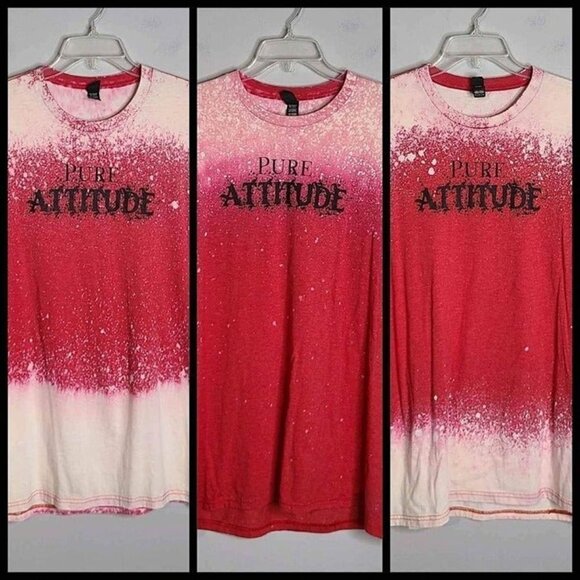 Tops - Perfect Tri District Set of 3 'Pure Attitude' Worded Dyed T-Shirts Size XL